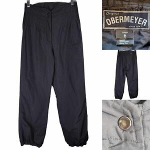 Obermeyer Ski Pants Womens Size 6 Small Black Insulated Snowboard Zip